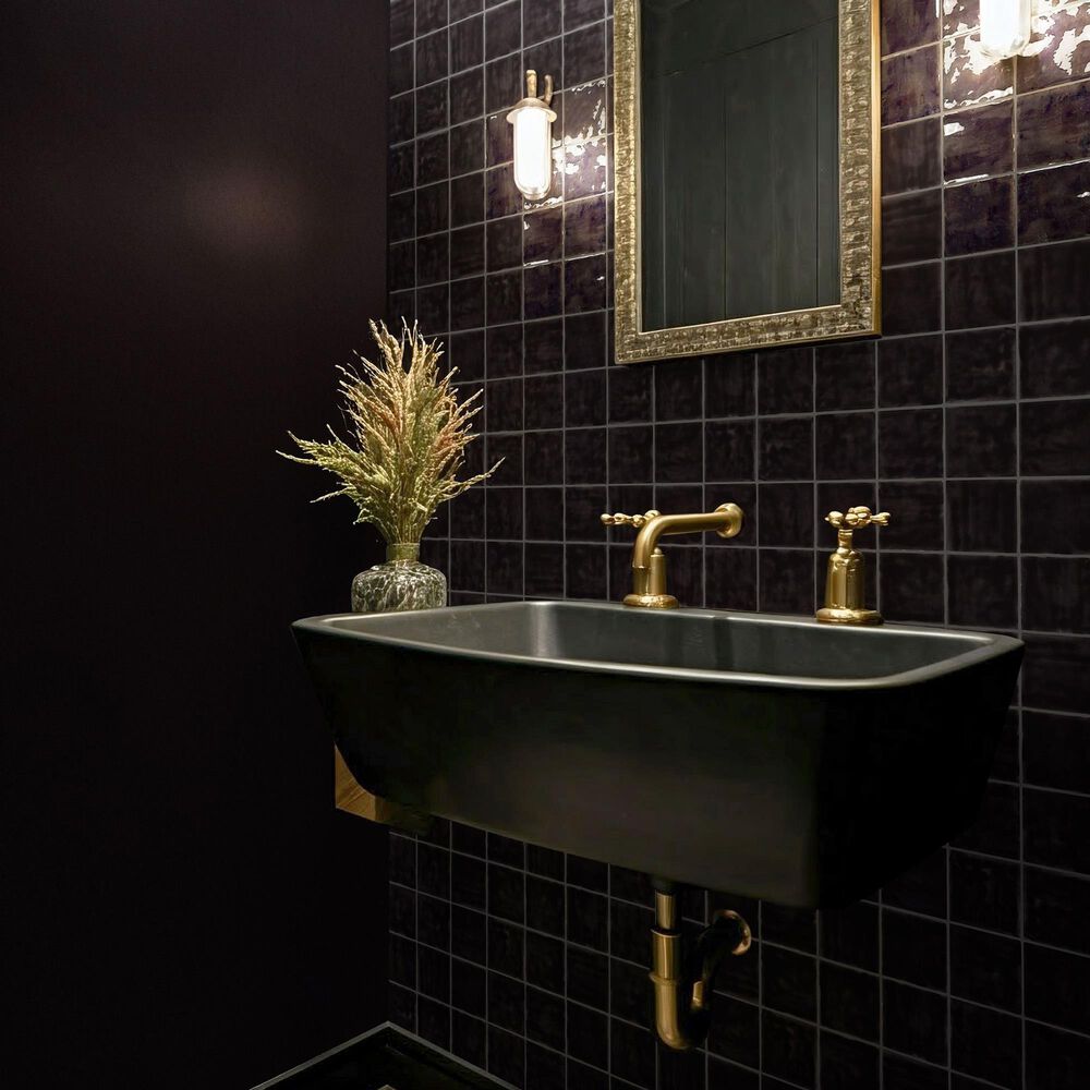 Dal-Tile Nu Bare Ebony 4" x 4" Square Handcrafted Ceramic Tile, , large