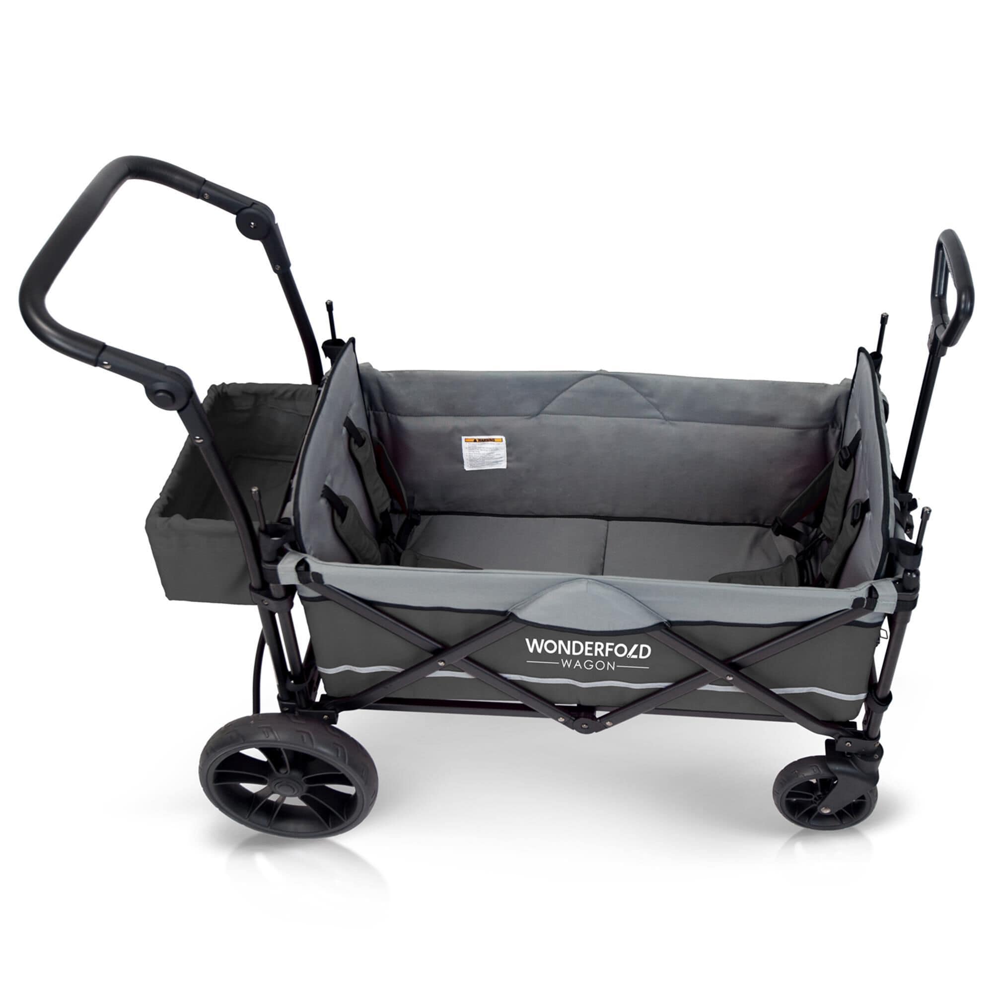 Wonderfold Push and Pull Double Stroller Wagon in Stone Gray NFM