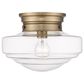 Golden Lighting Ingalls Semi-Flush with Clear Glass in Modern Brass, , large