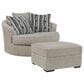 Ashley Calnita Oversized Swivel Accent Chair with Ottoman in Sisal, , large