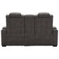 Signature Design by Ashley HyllMont Power Recliner Console Loveseat with Power Headrest in Gray, , large