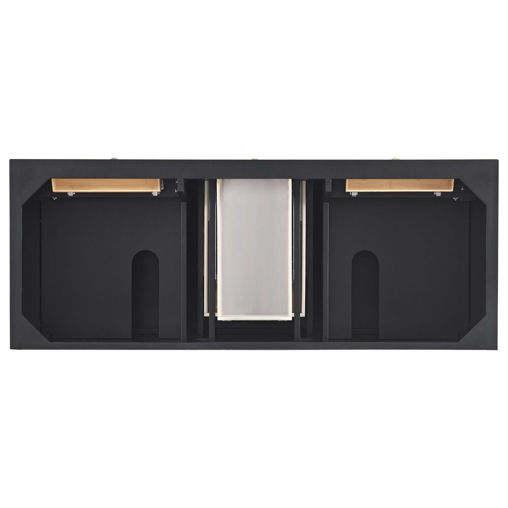James Martin Vanities Lorelai 60" Double Bathroom Vanity in Black Onyx with 3 cm Eternal Jasmine Pearl Silestone Top, Rectangular Sinks and FreePower Wireless Charger, , large