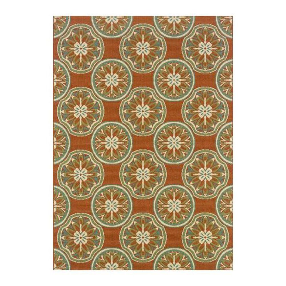 Oriental Weavers Montego 8323D 6'7" x 9'6" Orange Area Rug, , large
