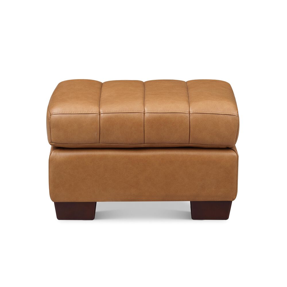 Hydeline Bayeux Leather Ottoman in Chico Cinnamon, , large