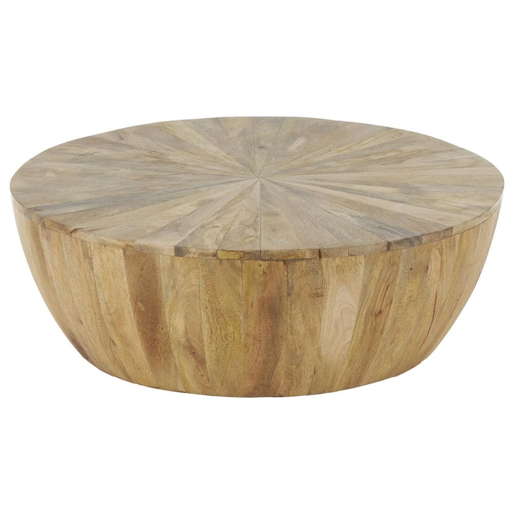 Maple and Jade Round Coffee Table in Brown, , large