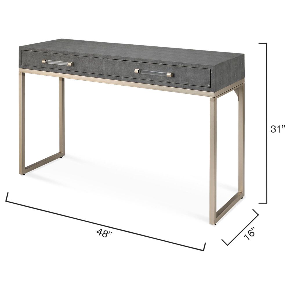 Splendor Living Kain Console Table in Grey and Brushed Champagne, , large