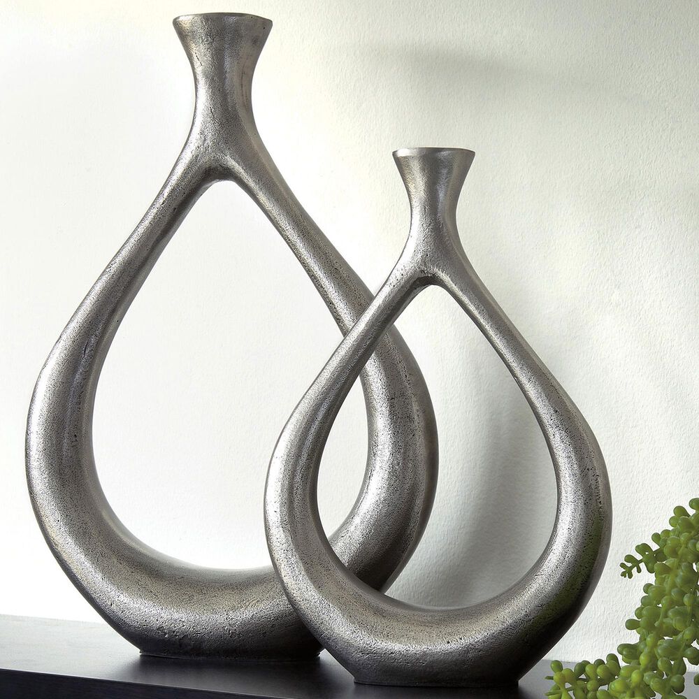 Ashley Dimaia Vase in Antique Silver &#40;Set of 2&#41;, , large