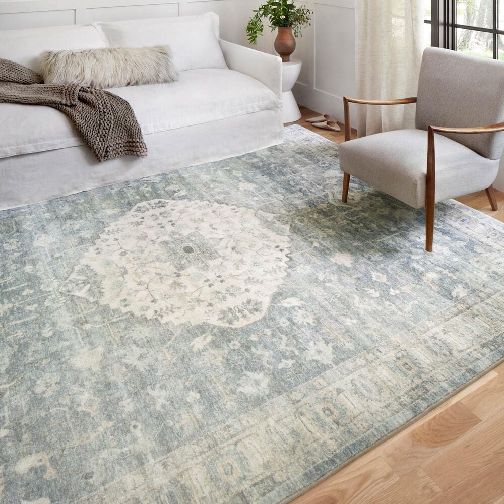 Loloi Rosette 7&#39;6&quot; x 9&#39;6&quot; Denim and Fog Area Rug, , large