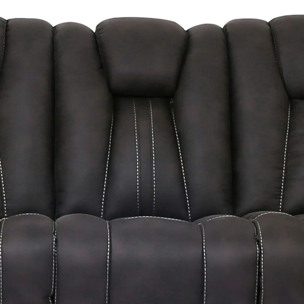 Furniture of America Snell Power Reclining Sofa with Power Headrest in Dark Gray, , large