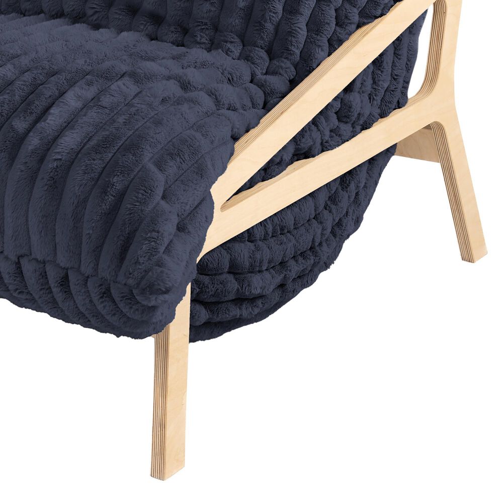 Jaxx Saxx Mondo Fur Bean Bag Lounge Chair in Midnight Blue, , large