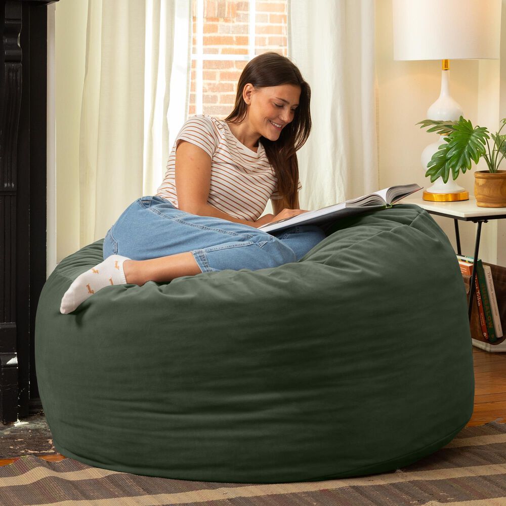 Jaxx Saxx 4&#39; Large Round Bean Bag Chair in Green, , large