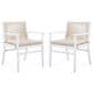 Hearth and Haven Outdoor Dining Chair with Rope Design Back and White Frame in Beige (Set of 2), , large