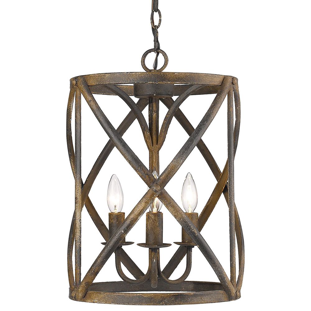 Golden Lighting Alcott 3-Light Pendant in Antique Black and Gold, , large