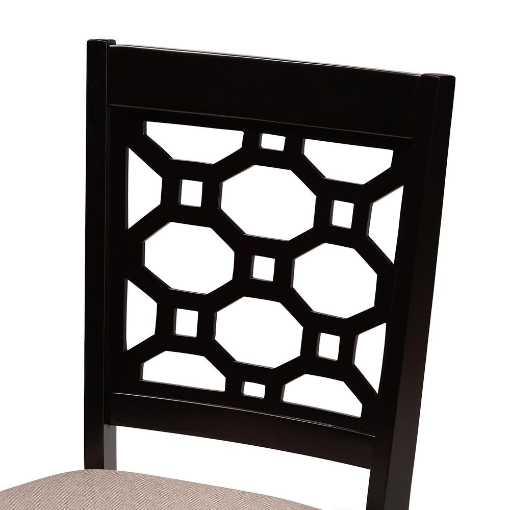 Baxton Studio Peter Side Chair with Sand Cushion in Dark Brown (Set of 4), , large