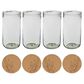 Gibson Home Sayulita Spring 8-Piece Hand Made 21 oz. Jadeite Colored Glass Tumbler Set with Coasters, , large