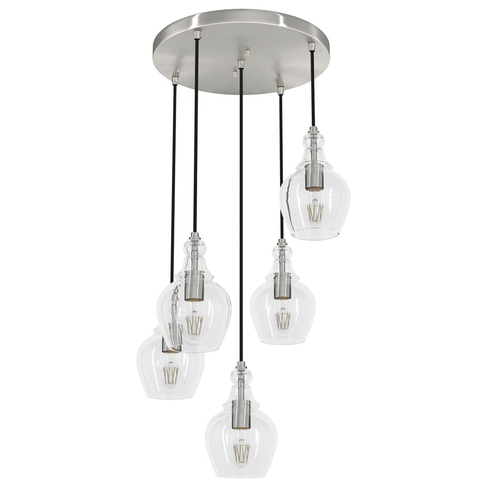Hunter Maple Park 5-Light Cluster in Brushed Nickel, , large