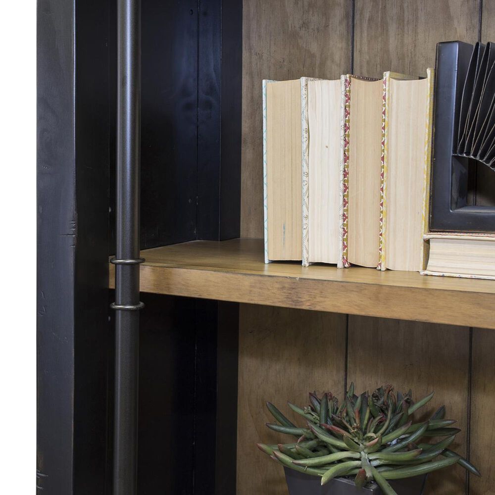 Wycliff Bay 3-Bookcase with Ladder in Aged Ebony and Warm Honey, , large