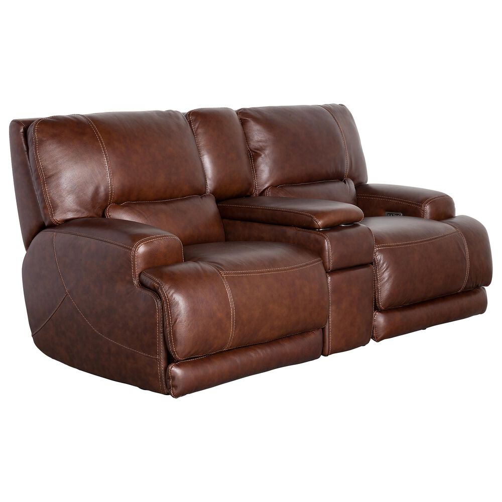 Furniture of America Ffion CM6219BR-LV Casual Power Console Loveseat with  USB Port and Cup Holders, Dream Home Interiors