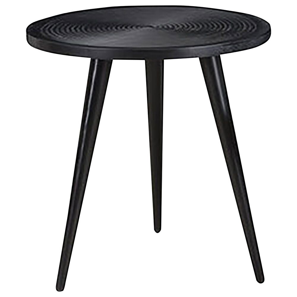 37B Vortex Round Wood End Table in Black, , large