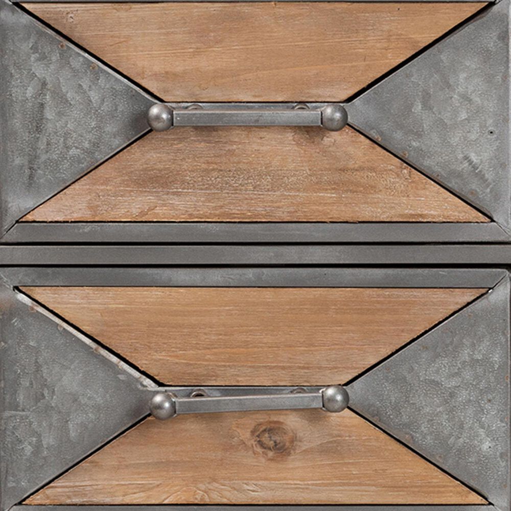 Baxton Studio Laurel 5-Drawer Accent Storage Cabinet in Whitewashed Oak Brown and Antique Grey, , large