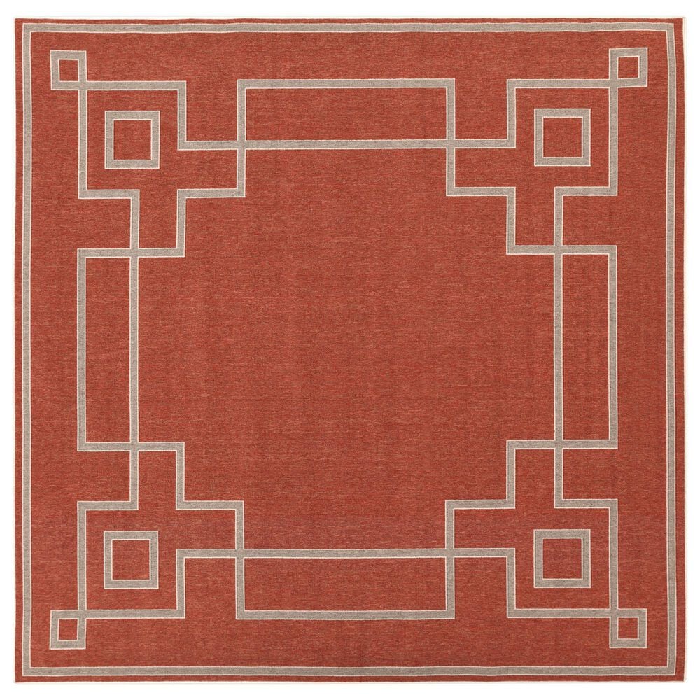 Surya Alfresco 8"10" Square Rust, Brown and Beige Indoor/Outdoor Area Rug, , large
