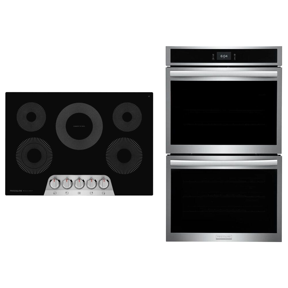 Frigidaire Gallery Gallery 2-Piece Kitchen Package with 30&quot; Double Electric Wall Oven and 30&quot; Electric Cooktop in Stainless Steel, , large