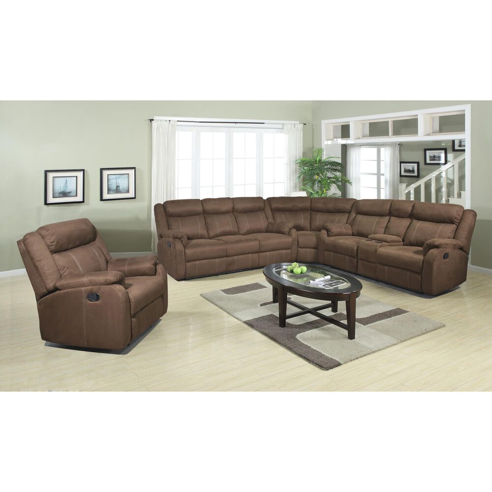 American Wholesale Furniture Tompkins Manual Reclining Sofa in Chocolate, , large