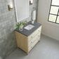 James Martin Vanities Celeste 36" Single Vanity in Sun-washed Oak with Embossed Shagreen and with 3 cm Parisien Bleu Quartz Top, , large