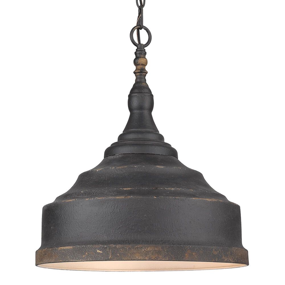 Golden Lighting Keating 3-Light Pendant in Antique Black Iron, , large