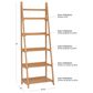 Linon Home Decor Charlotte 5-Shelf Ladder Bookcase in Natural, , large