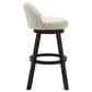 Armen Living Erika Swivel Bar Height Stool with Cream Upholstery in Black, , large