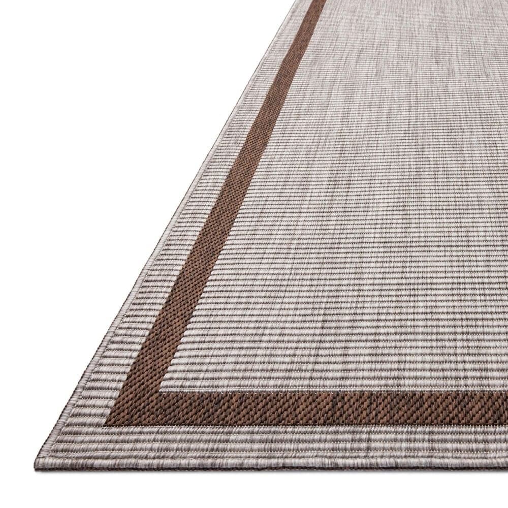 Loloi Easton Dove and Coffee 2&#39;3&quot; x 3&#39;9&quot; Indoor/Outdoor Area Rug, , large