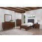 Pacific Landing Robyn Twin Upholstered Platform Panel Bed in Dark Gray and Dark Walnut, , large