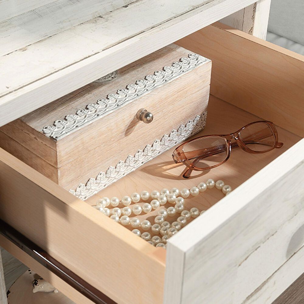 Sauder River Ranch 1-Drawer Nightstand in White Plank, , large