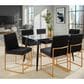 LumiSource Fuji Side Chair with Black Velvet Cushion in Gold (Set of 2), , large