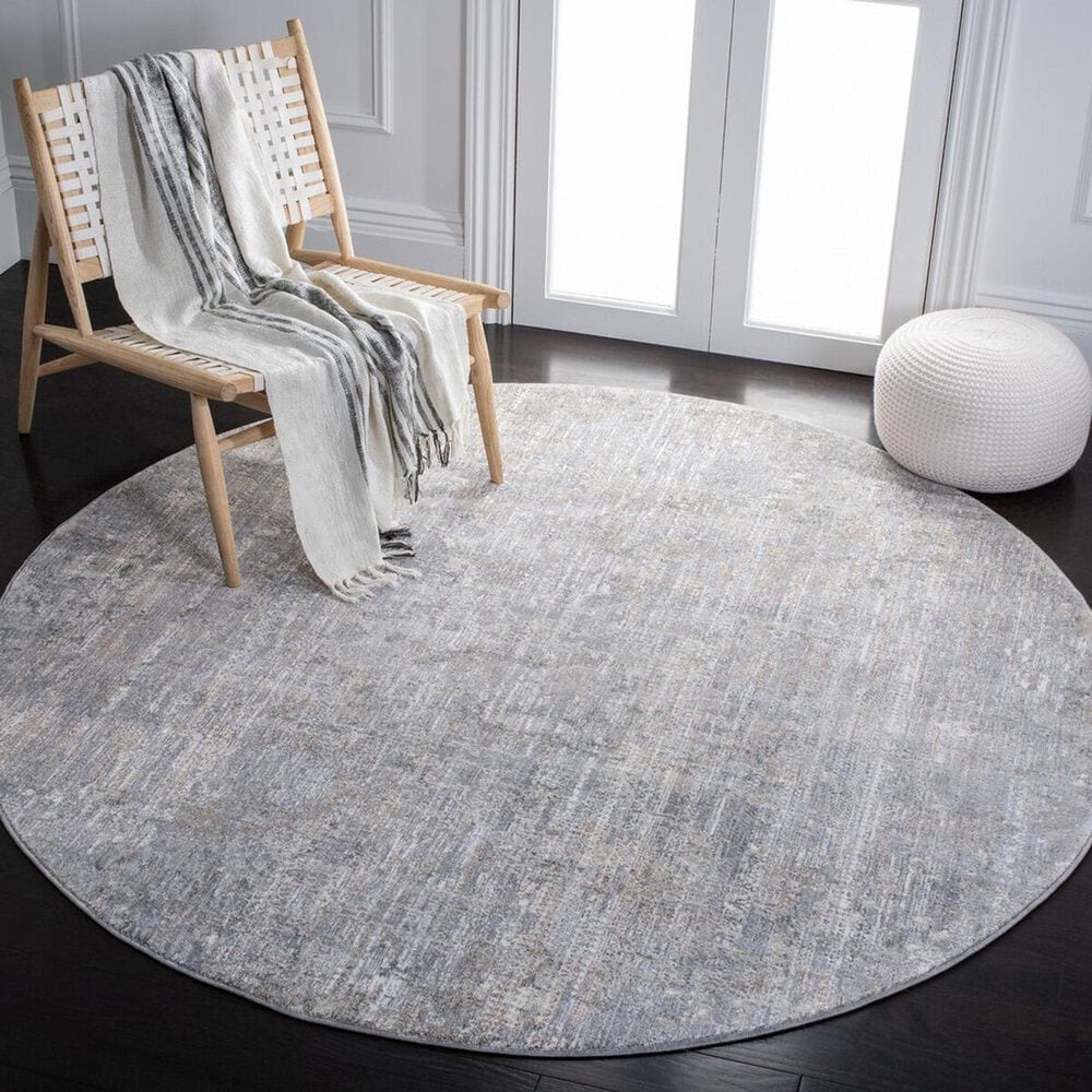 Safavieh Webster WBS330G 6&#39;7&quot; Round Grey and Beige Area Rug, , large