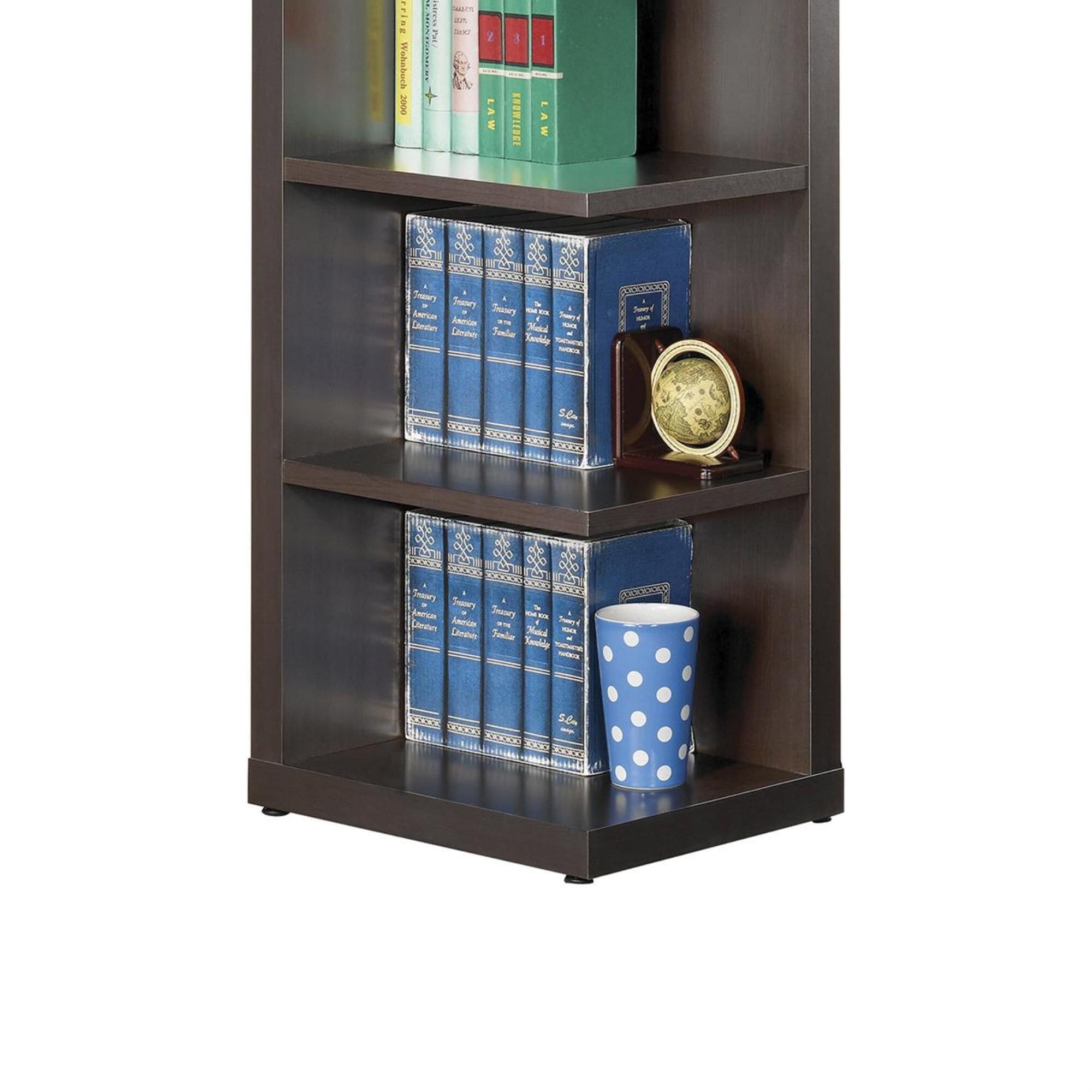 Coaster furniture 800270 corner bookcase with open side in cappuccino new arrivals