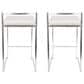 Lumisource Fuji Stackable Counter Stool with White Faux Leather in Brushed Stainless Steel (Set of 2), , large