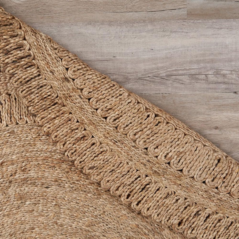 L&amp;R Resources Natural Jute  6&#39; Round Gray Area Rug, , large