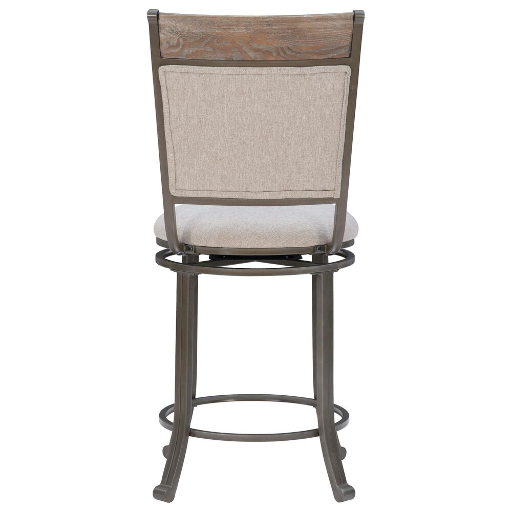 Linon Home Decor Franklin Swivel Counter Stool in Pewter, , large