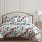 HiEnd Accents Peony 3-Piece Super King Comforter Set in Blossom, Green and Stone White, , large