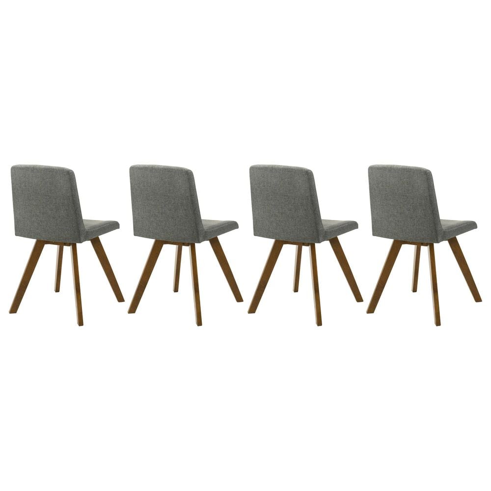 Armen Living Gina Side Chair with Charcoal Upholstery in Warm Walnut (Set of 4), , large
