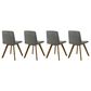 Armen Living Gina Side Chair with Charcoal Upholstery in Warm Walnut (Set of 4), , large
