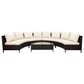 HOMLUX 5 Pieces All-Weather Brown PE Rattan Wicker Sofa Set in Beige, , large