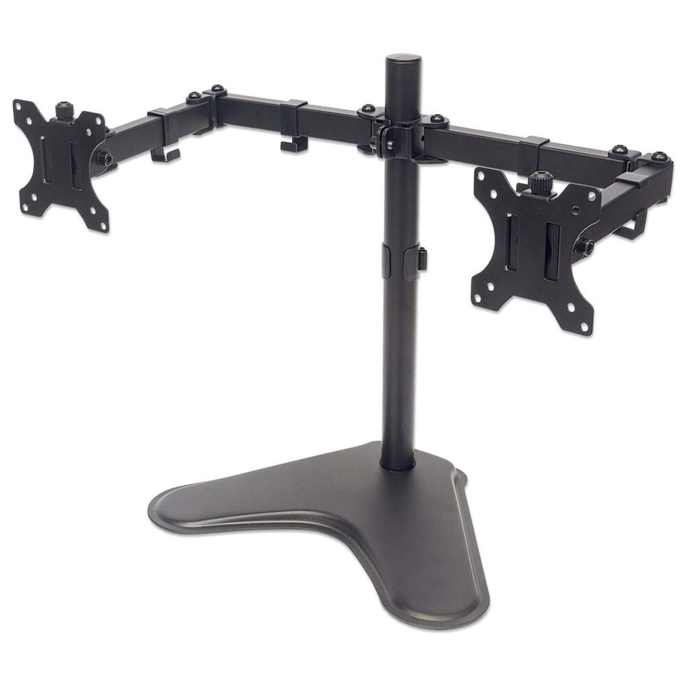 Manhattan Dual Monitor Stand with Double-Link Swing Arms for 13" - 32" Displays in Black, , large