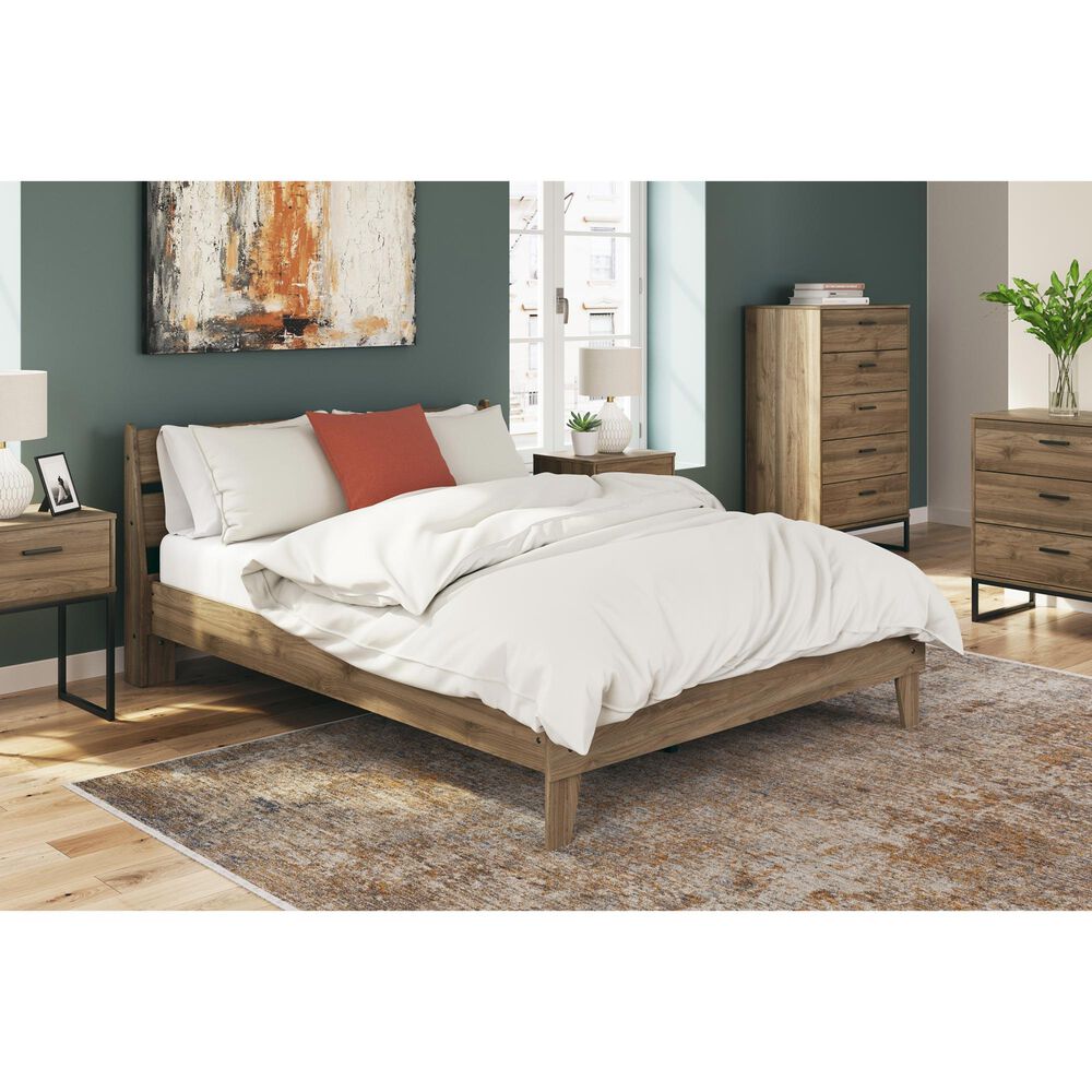Ashley Deanlow 1-Drawer Nightstand in Honey Brown and Dark Pewter, , large
