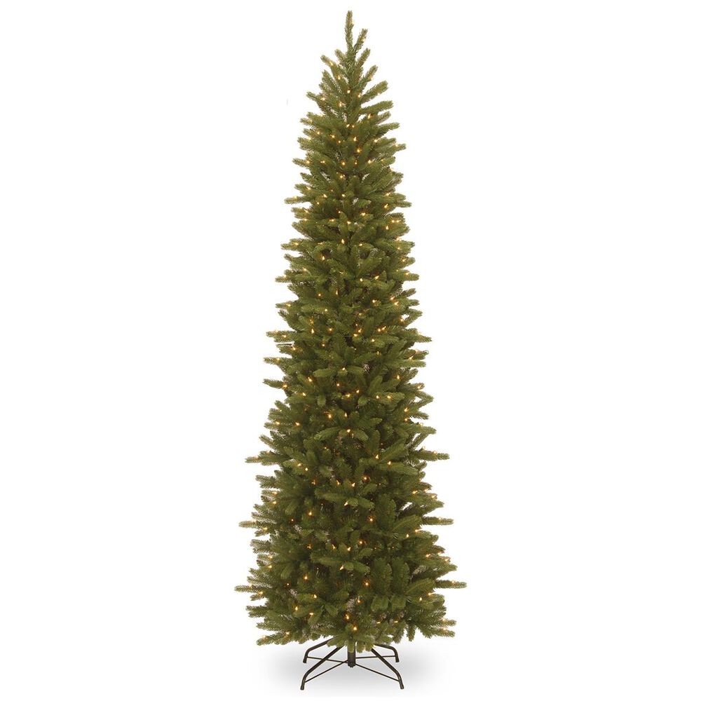 National Tree 9" Feel Real Grande Fir Pencil Slim Tree with 500 White Lights, , large