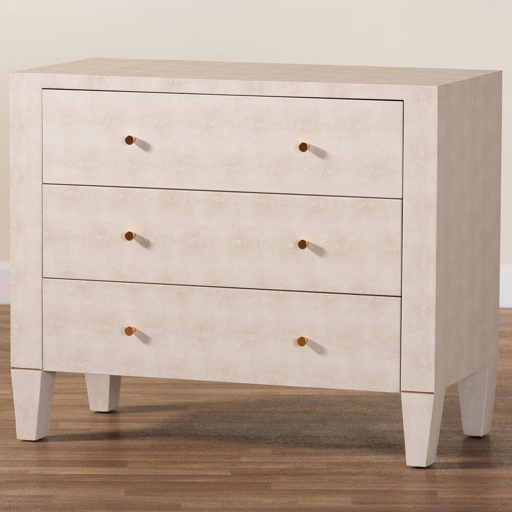 Baxton Studio Leyna 3-Drawer Storage Cabinet in Beige, , large