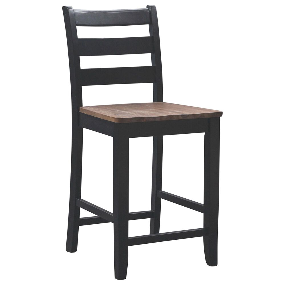 Linon Home Decor Colm Counter Stool in Black and Warm Brown, , large