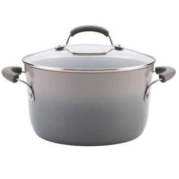 Rachael Ray 6-Quart Covered Stockpot with Lid in Sea Salt Gray, , large